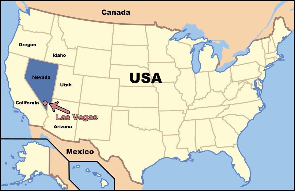 Лас-Вегас на карте США